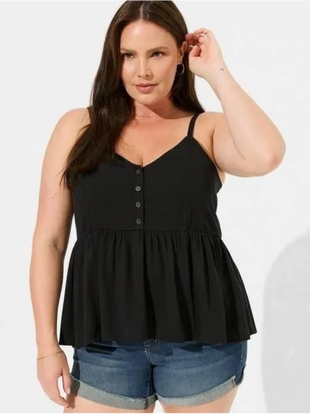 Torrid Babydoll Crinkle Gauze Tank Top